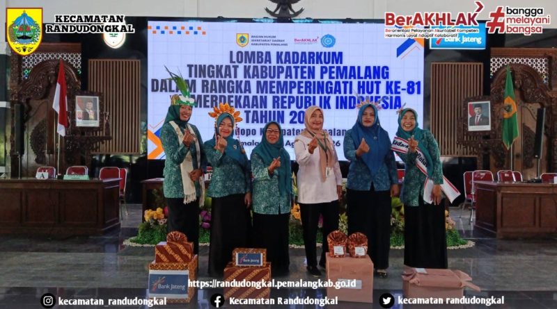 Kecamatan Randudongkal Raih Juara II Yel-Yel Keluarga Sadar Hukum (KADARKUM) Tingkat Kabupaten Pemalang Tahun 2026